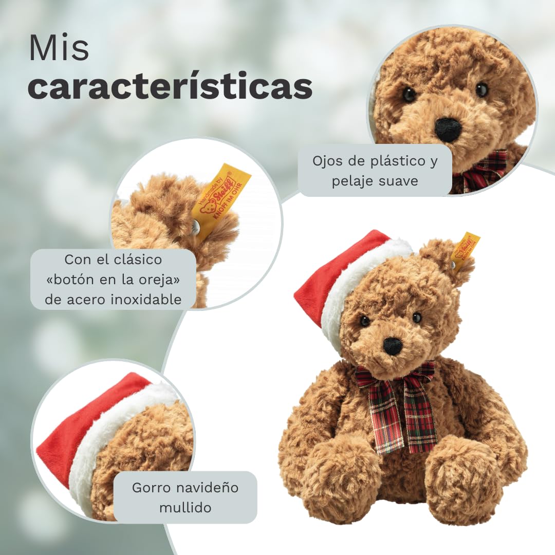 Steiff Osito Jimmy Christmas, Peluche Encantador con Ojos de plástico, para peques, niños y niñas, Friends, 30 cm, marrón, 113239