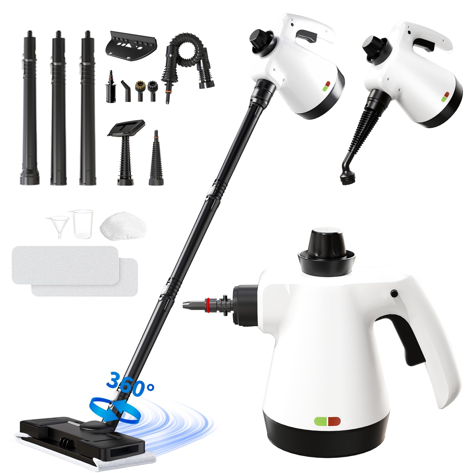 Steam Mop Detachable Steam Cleaner 16-in-1 Lightweight Handheld Steamer for Hardwood Floors Home Tile Furniture Clothes Windows Cleaning