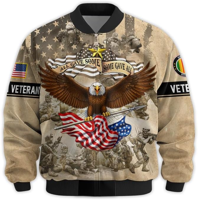 Vietnam Veteran Jackets For Men - Military Men Jacket, Premium Waterproof Coat, Veterans Day Gift, Full Size S - 6XL