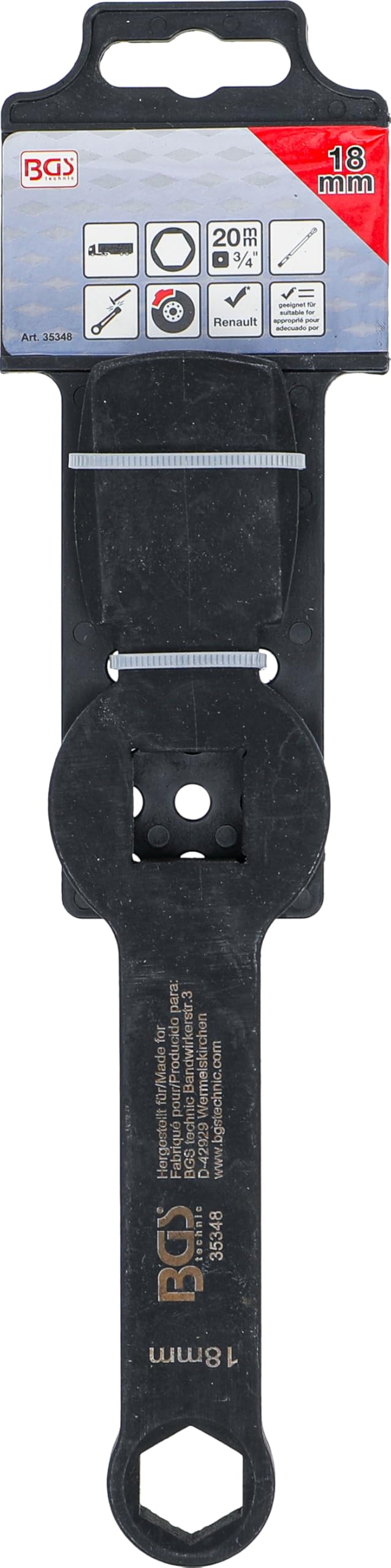 BGS 35348 | Llave estrella de impacto | hexagonal | con 2 caras de golpe | 18 mm
