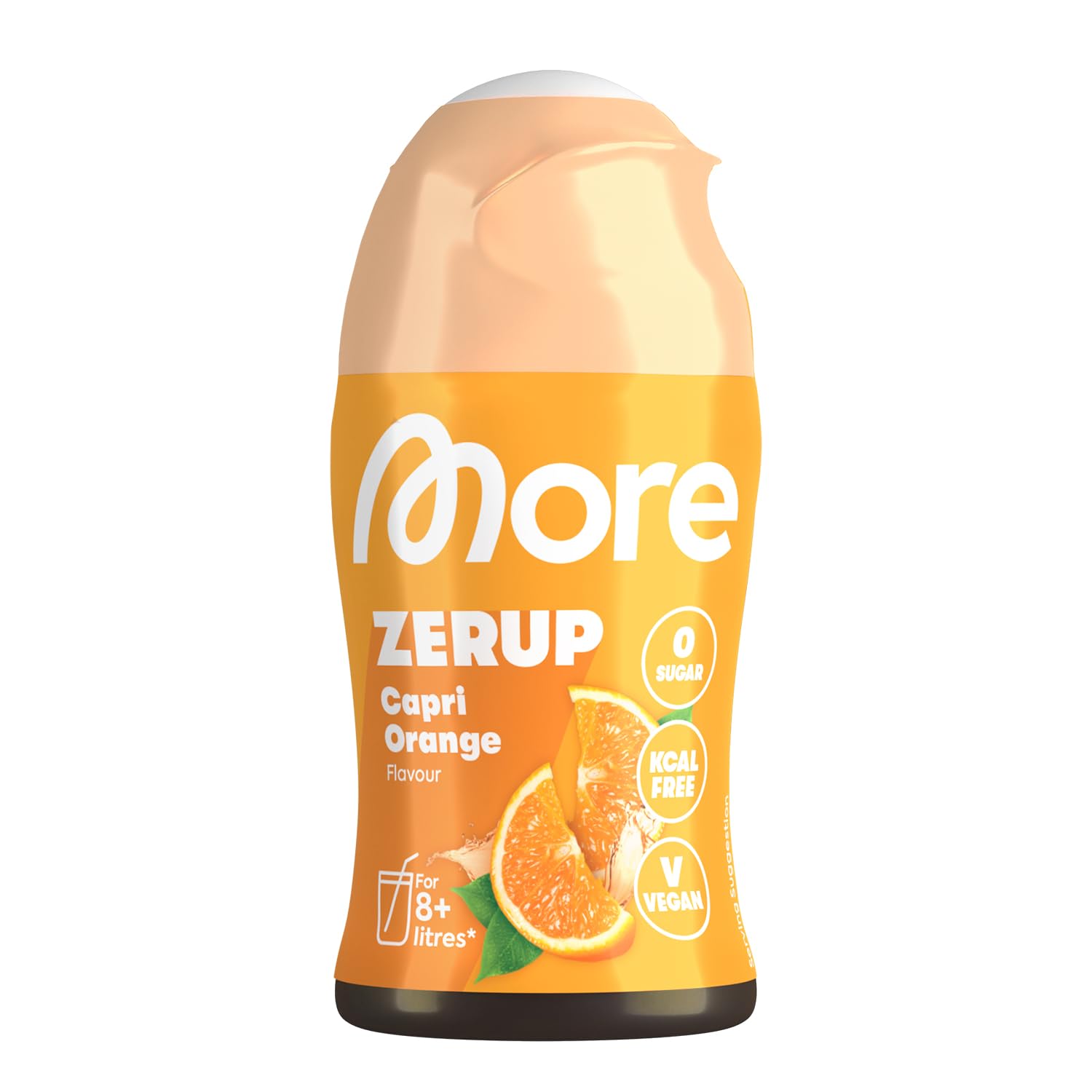 MORE Zerup, Zero Calorie Syrup with Real Fruit Extracts, Capri Orange, 65 ml (up to 8 l Softdrink) - Zero Added Sugars