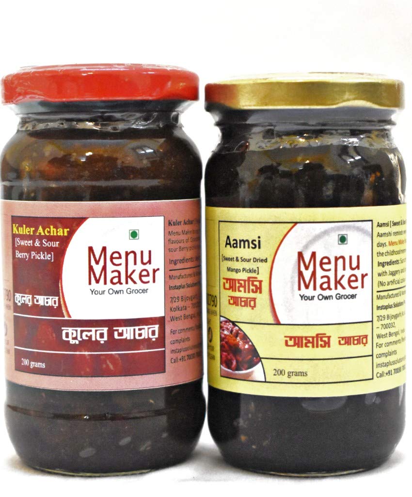 Menu Maker Select Premium Kuler Achar [Sweet & Sour Berry Pickle] and Aamshi [Sweet n Sour Mango] Combo Pack, 250g Each (B08N5C54NG) Amazon Price History, Amazon Price Tracker