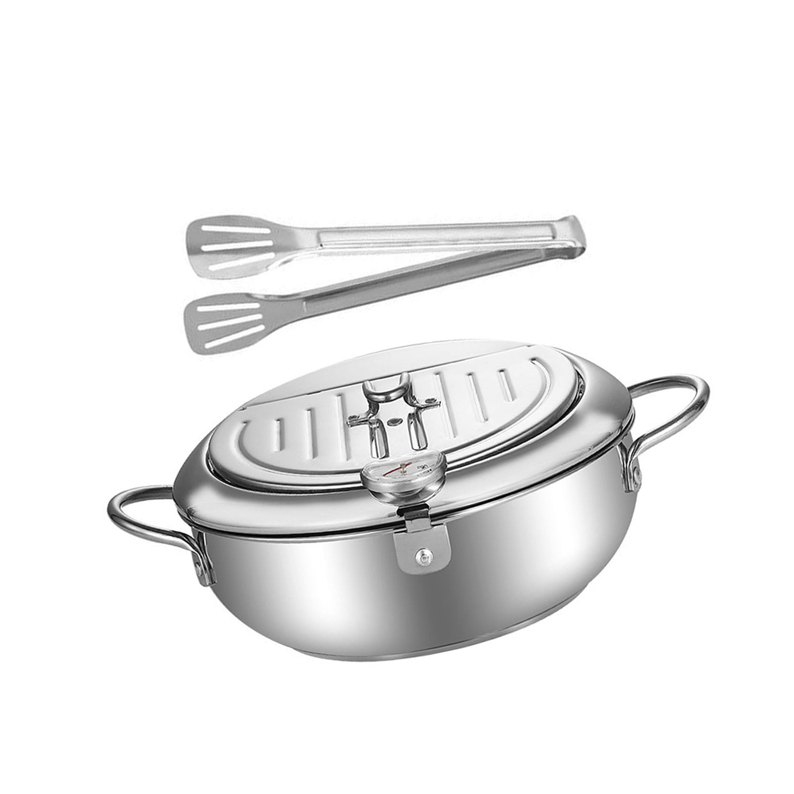 carotoe Multifunctional Frying Pots with Oil Drip Tray and Temperature Control Design Even Heat Distribution Temperature Control Frying Pots