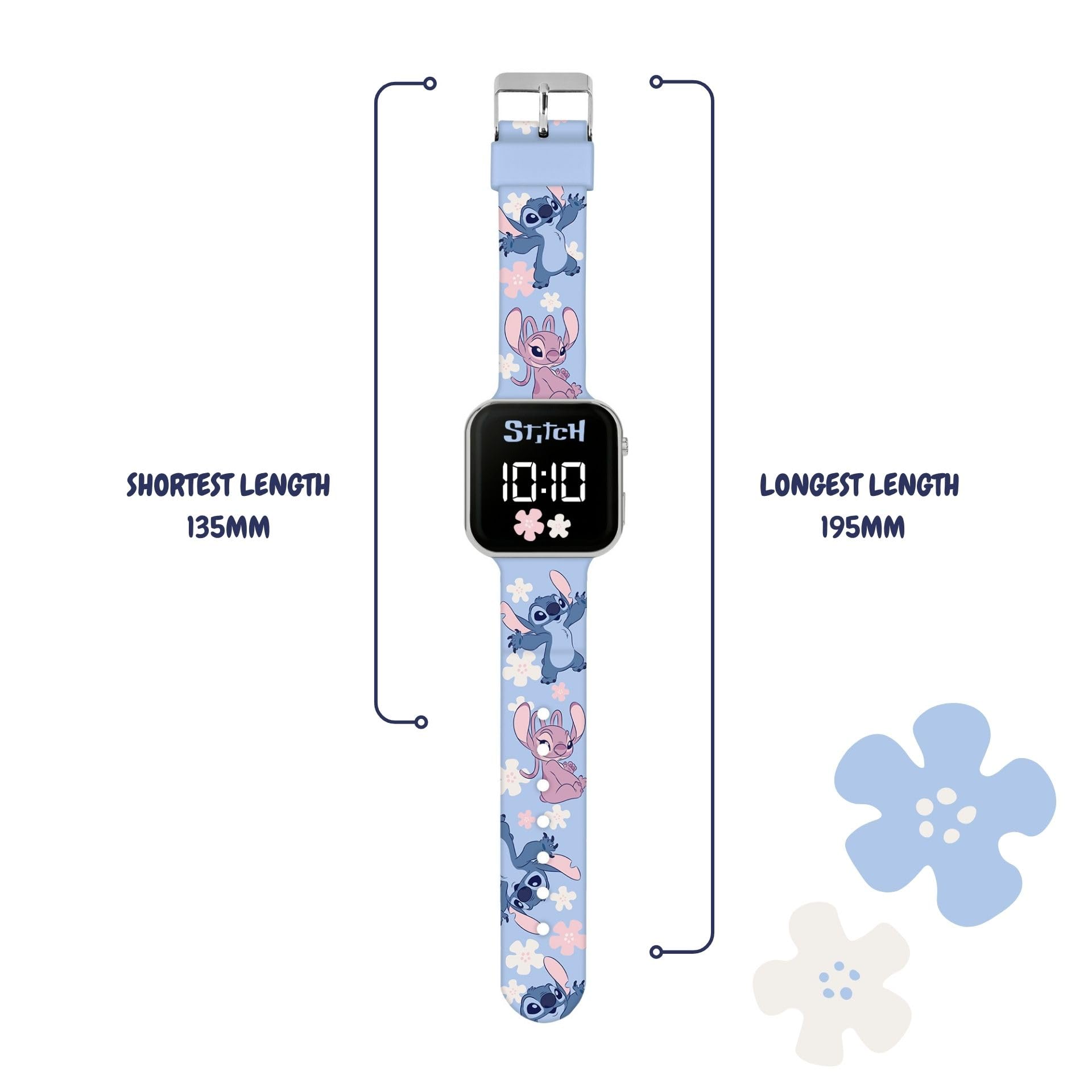 Disney Lilo & Stitch niebieski pasek z nadrukiem LED zegarek LAS4200