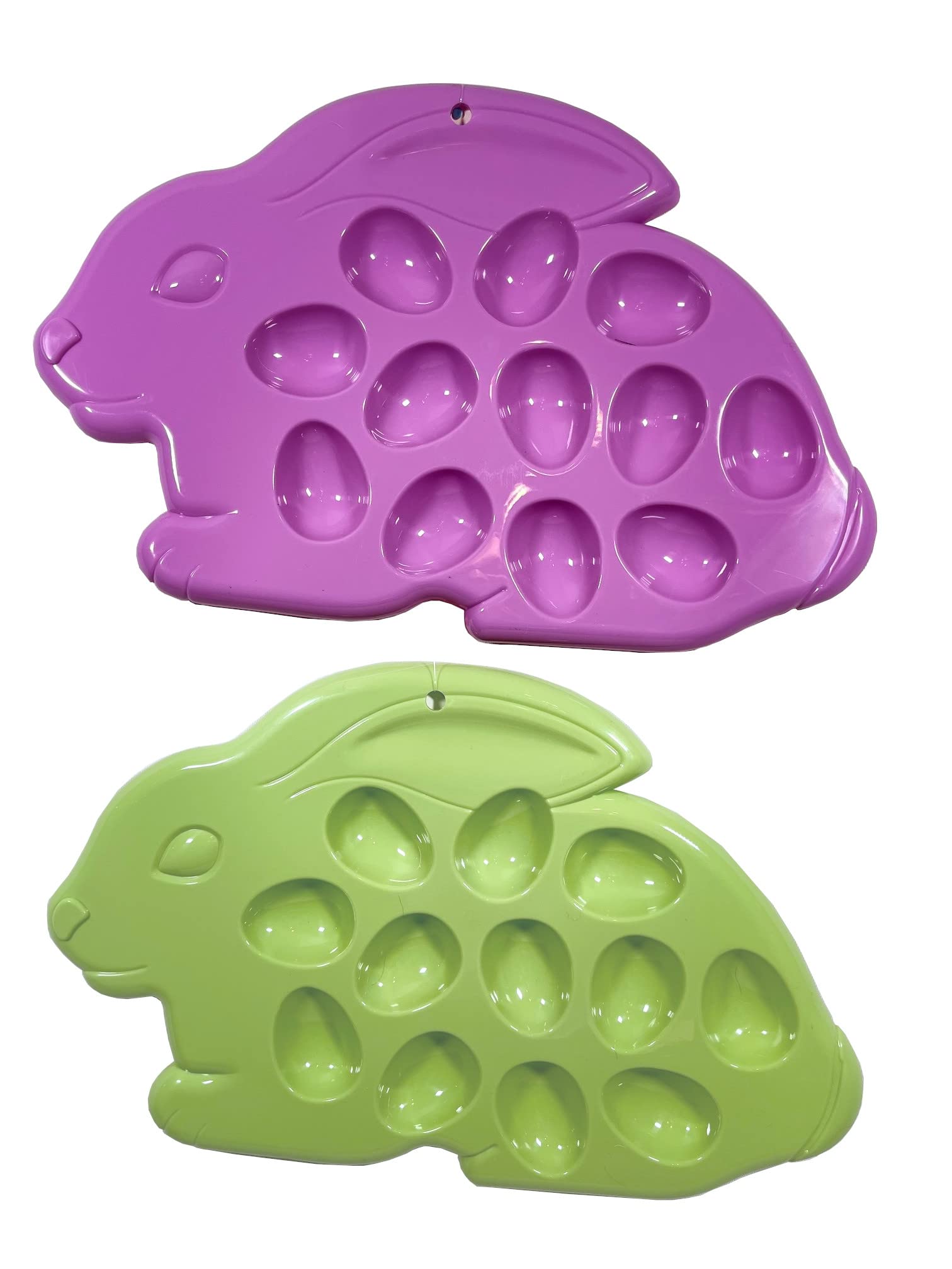 Easter Egg Holder Bunny Plate Set 2 Hold 24 Eggs New