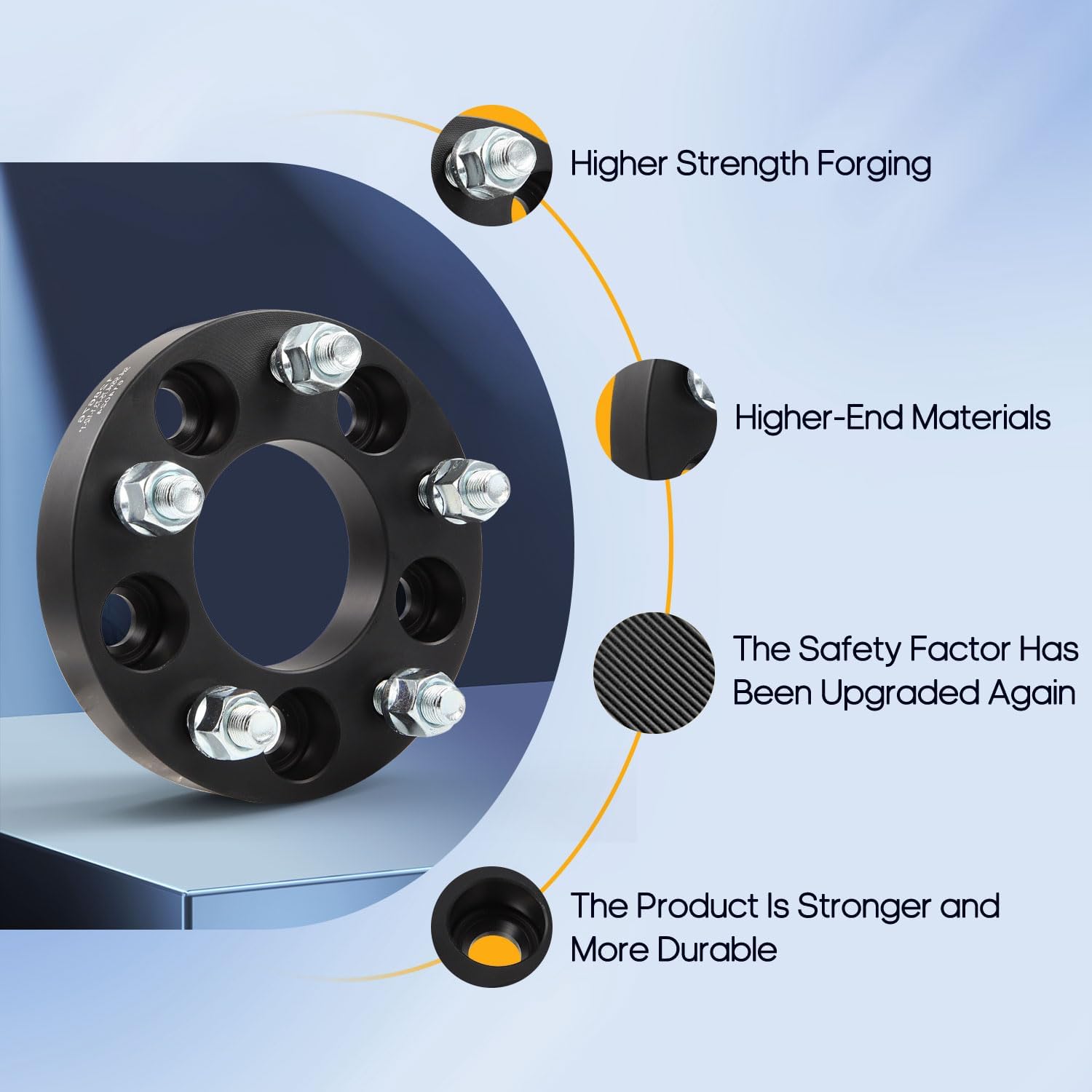 OCPTY 5x4.5 to 5x4.75 Wheel Adapters for Cherokee for Crown Victoria for Dakota for Edge for Explorer 1 inch 1/2 Studs 73.1mm Hub Bore Forged Wheel Adapters 5 lug 2PCS