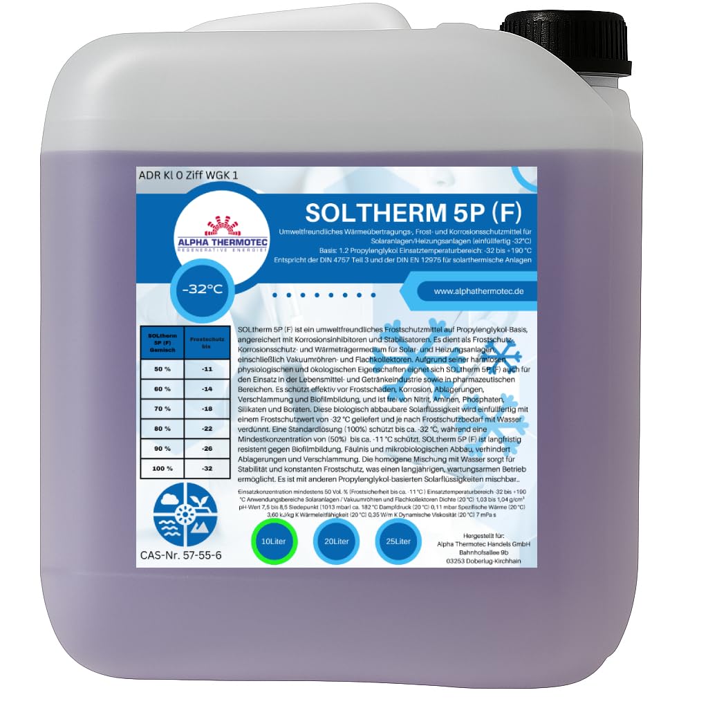 Solarflüssigkeit 10 l violett Gemisch bis -32° C Frostschutz, Solarfluid, Solarliquid, Wärmeträgermedium
