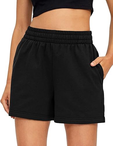 AUTOMET - Pantalones cortos para mujer pantalones cortos casuales de cintura alta y deportivos para el verano pantalones cortos cómodos para gris,