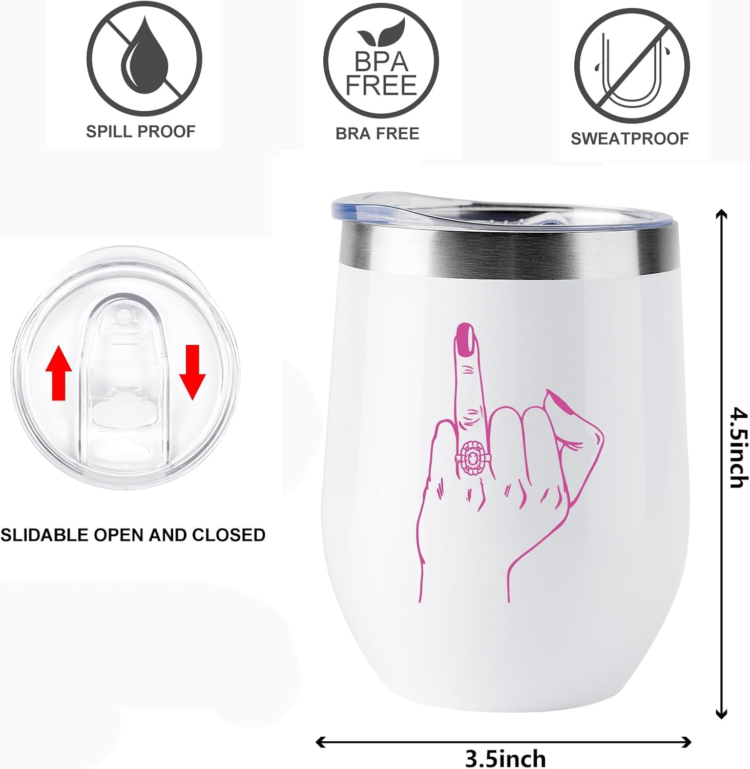 Bridal Gifts for Bride to be Engagement Gift Ideas- Unique 12oz Wine Tumbler, Bachelorette gifts, Bridal Wedding Shower Gift for Wifey, Bride Ring Finger Whiskey Glass - Image 2