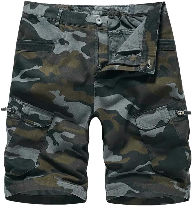 Men's Summer Camo Multi-Pocket Cargo Shorts