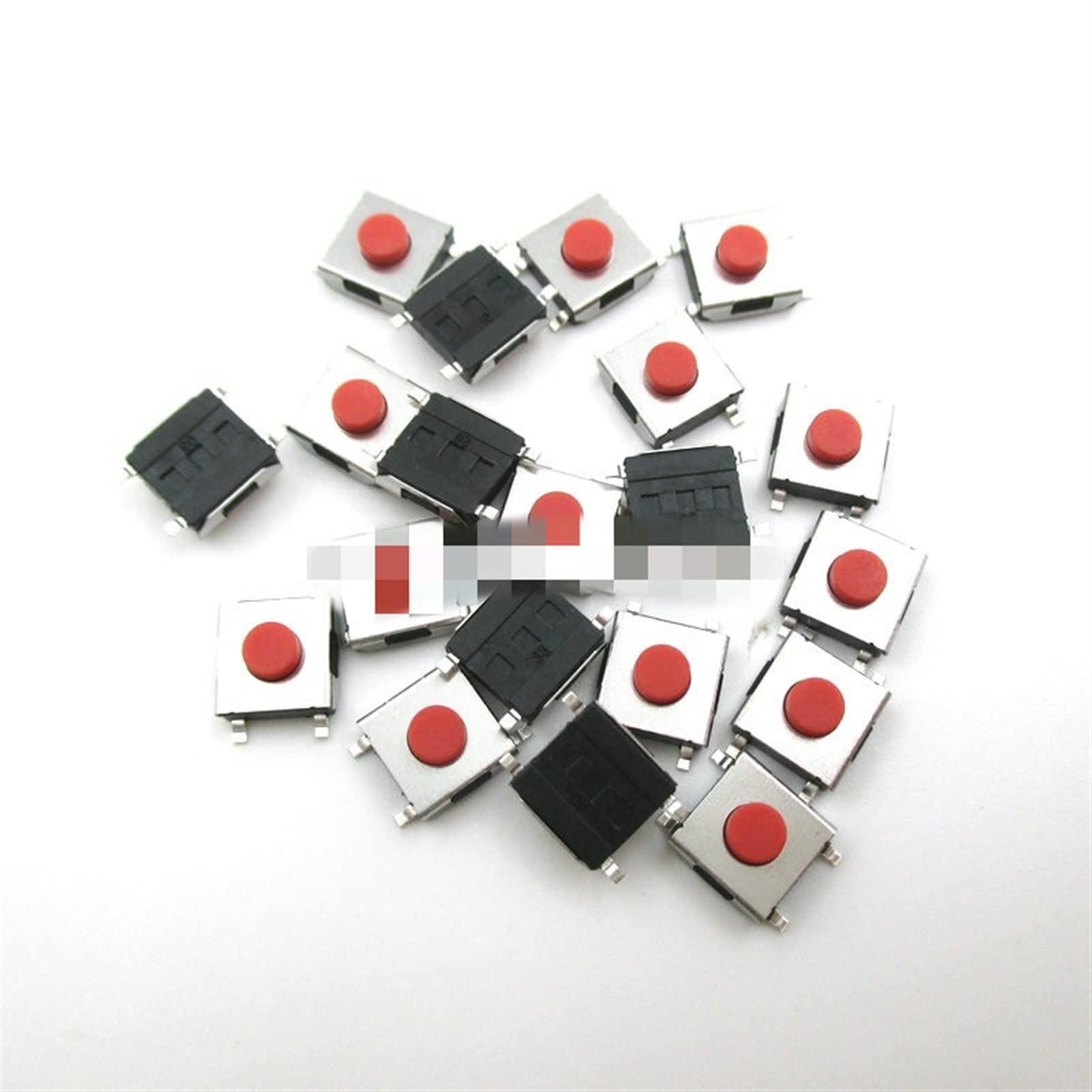 Commutateur tactile SMD 663.1 mm rouge bouton poussoir micro interrupteur 4 broches, lot de 100