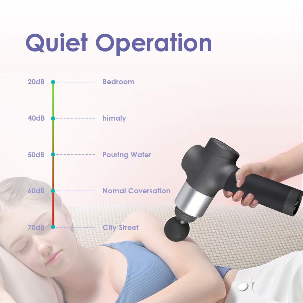 himaly Pistola Massaggio Muscolare, 8 Velocità Massaggiatore a Percussione Dei Tessuti Profondi, 3000 RPM/Super Silenziosa/Motore senza Spazzole Massage Gun Portatile per Muscoli