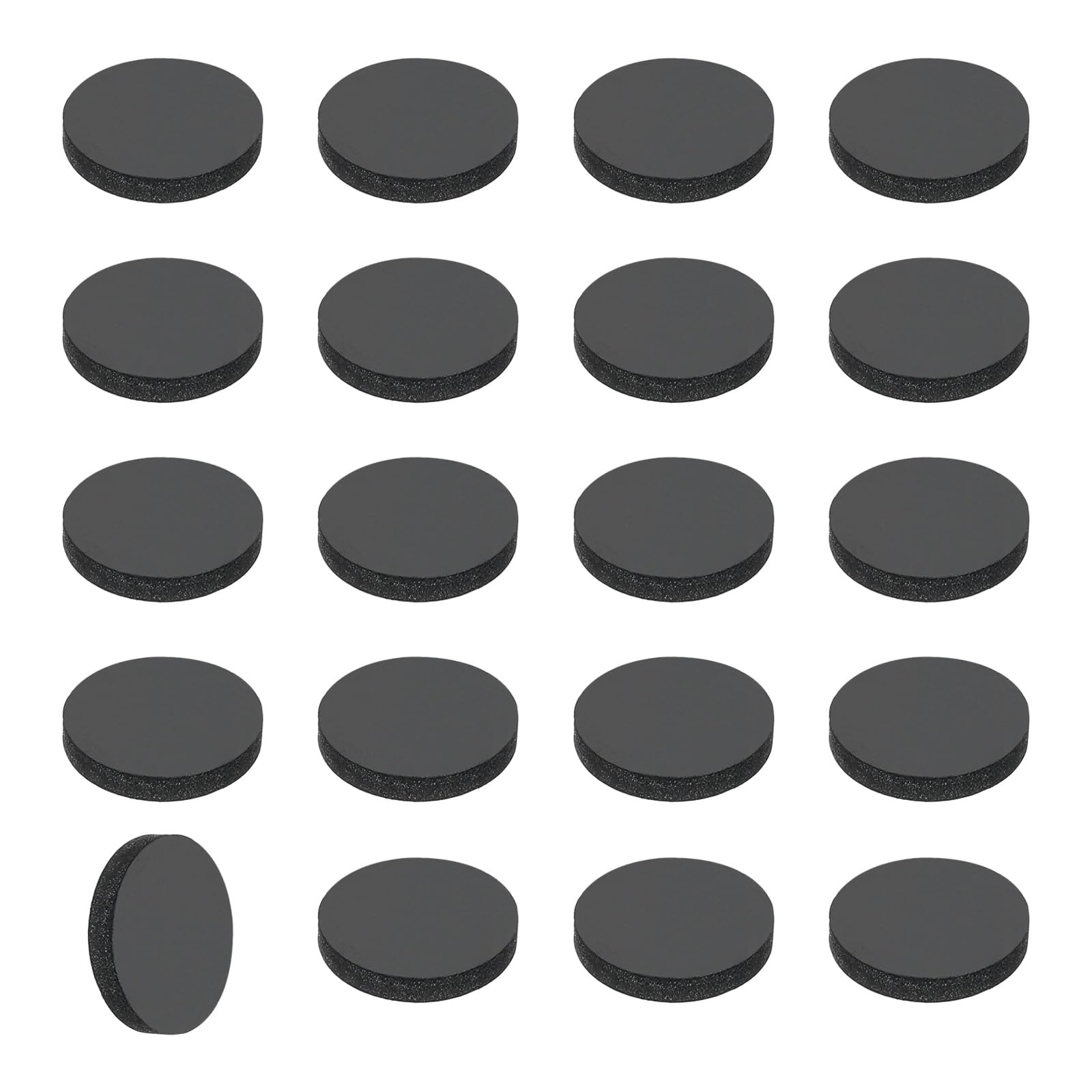 sourcing map 5Pcs Rubber Solid Discs Washers, 25mm OD x 10mm Thick Anti Slip Bumper Pads Non-Adhesive Rubber Spacers Flat Round Gasket Pad for Furniture Appliances DIY Craft, Black