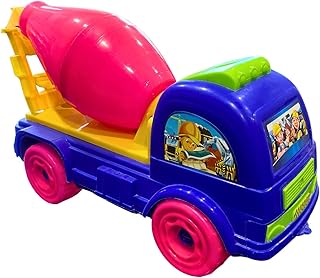 Kids Cement Mixer Truck Toy, Jumbo Size 44x18x28 cm, Blue and Pink