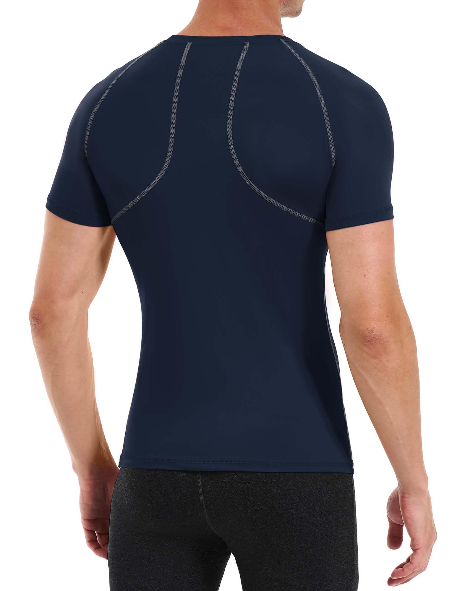 Runhit Camisetas de compresión de manga corta para hombre, secado rápido, camiseta de compresión para hombre, capa base de entrenamiento atlético