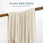 BYSURE Jersey Knit King Size Sheets Set 6 Pieces, Stretch Super Soft and Wrinkle-Free Bed Sheets, Spandex Blend with 18-inch Deep Pocket, Cream
