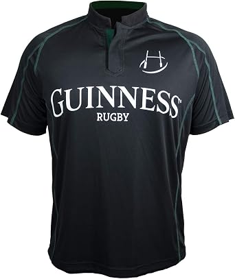 Guinness Black & Green Short Sleeve Rugby Jersey | Officially Licensed Irish Rugby Shirt