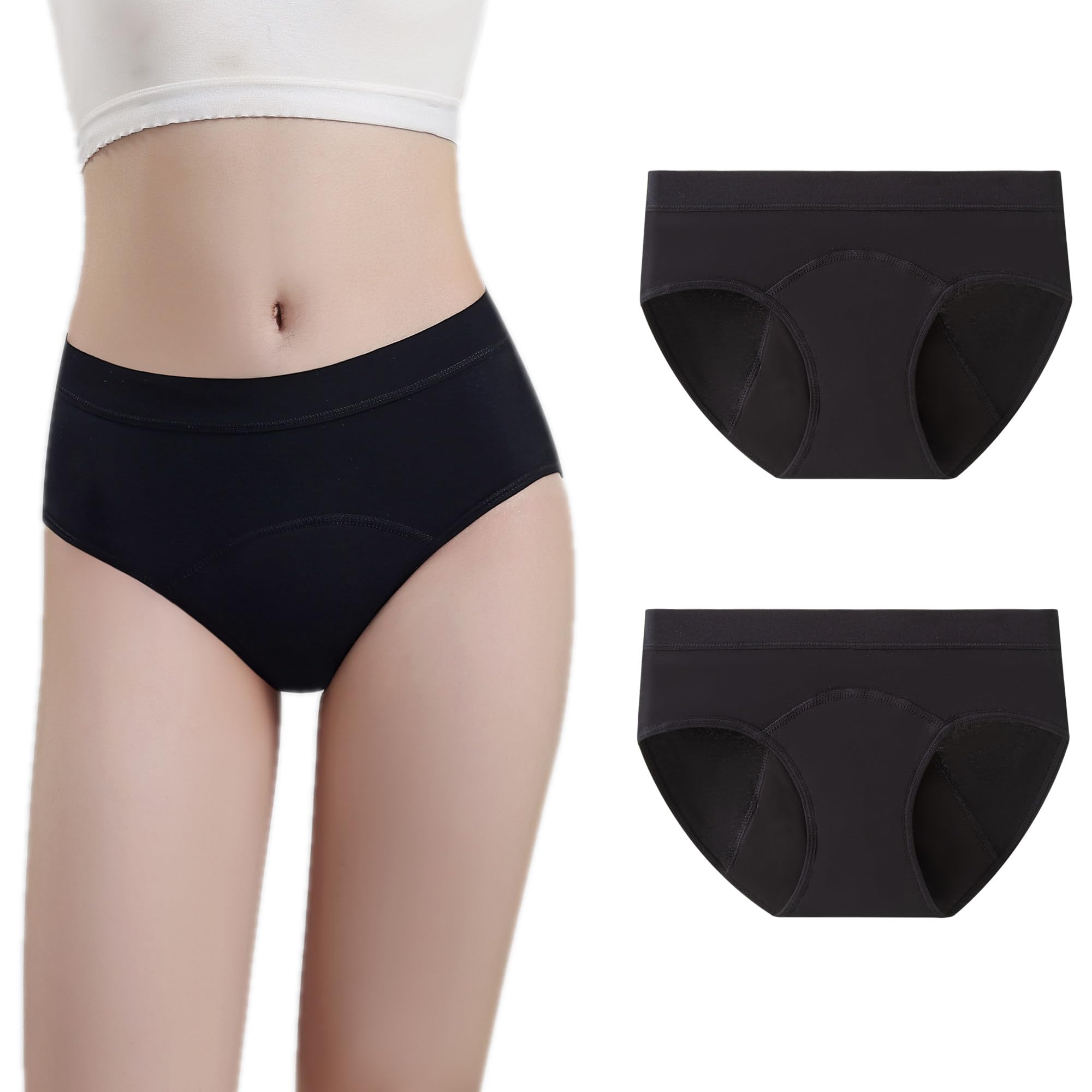 ZVZK Period Pants Heavy Flow Girls 30ML Absorb Cotton Knickers Briefs Underwear Mid Waist Hipster Menstrual Panties for teenage 8-18 Years — view 9