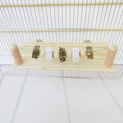 Miniatura 4 de kathson Plataforma de repisa de madera para hámster, juguetes para masticar, accesorios para jaula de chinchilla, accesorios de conejillo de indias,