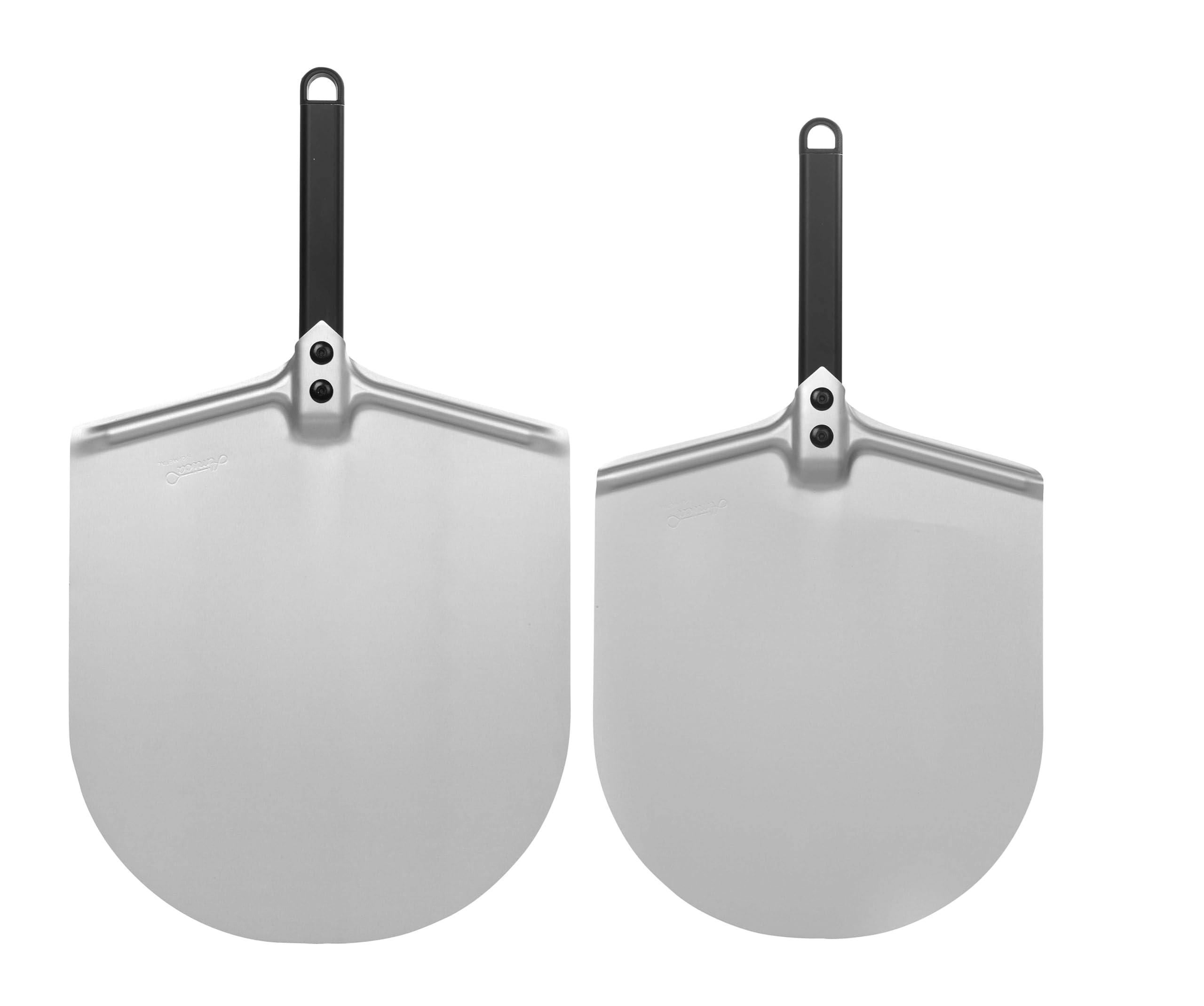Gi.Metal Pala para pizza corta de aluminio anodizado (mango de 25 cm, cabeza de 30 cm) – Línea Amica, certificada para uso alimentario, ideal para el horno de casa, 100% Made in Italy