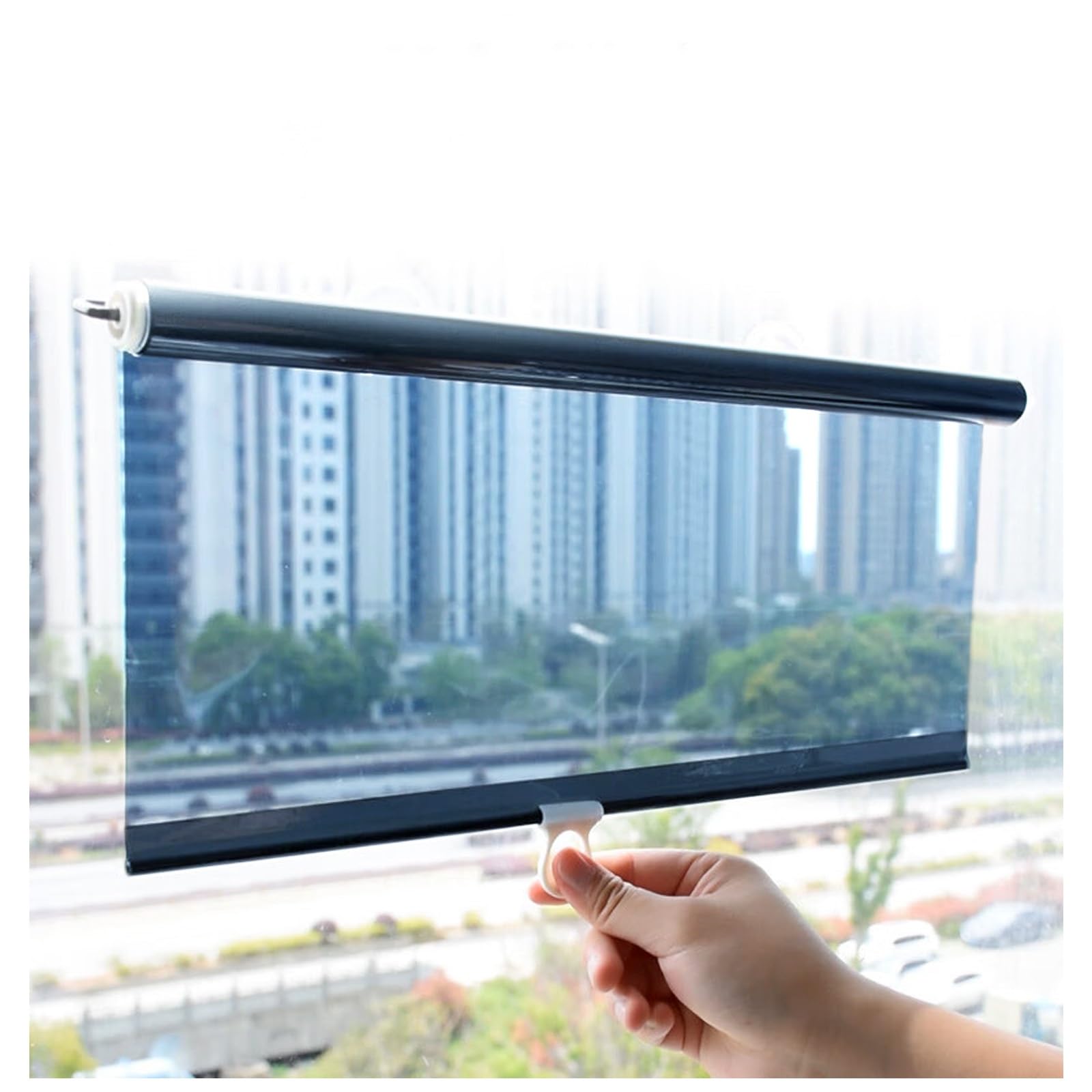 Einwegspiegel-Rollo, Ohne Bohren Thermorollo, Verdunkelungs Rollo Transparent Verdunklungsrollo Sichtschutz Fenster Rollos Tagessichtschutz W 35/40/70/100/120/150cm(W70*H200cm)