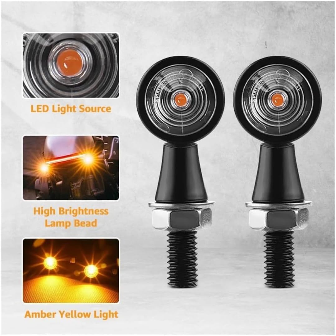 Generic Mini uniwersalne wskaźniki Dla Ninja 400 300 650 Motocykl 12 V 8 mm LED Światło kierunkowskazu migające bursztynowe światło kierunkowskazu (8 szt.)
