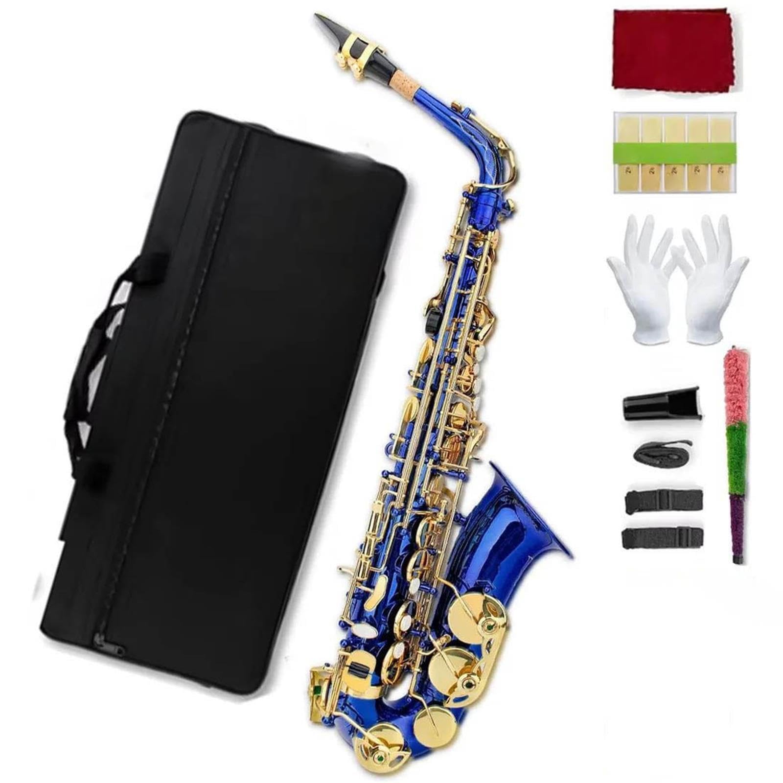 Saxofón Juego Completo De Saxofón Alto Azul En Mi Bemol