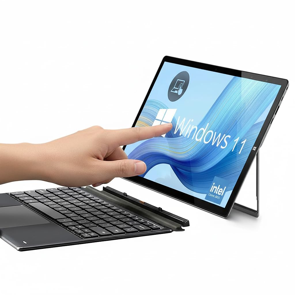 Windows 11 Tablet, 29,5 cm (11,6"), Intel N4020C, 8 GB RAM + 256 GB di memoria, 2 in 1 con tastiera rimovibile