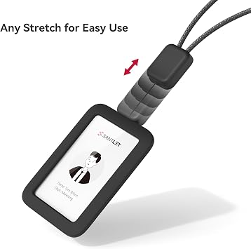 SANTLET Lanyards for ID Badges Holder, Soft Silicone, Retractable Cord