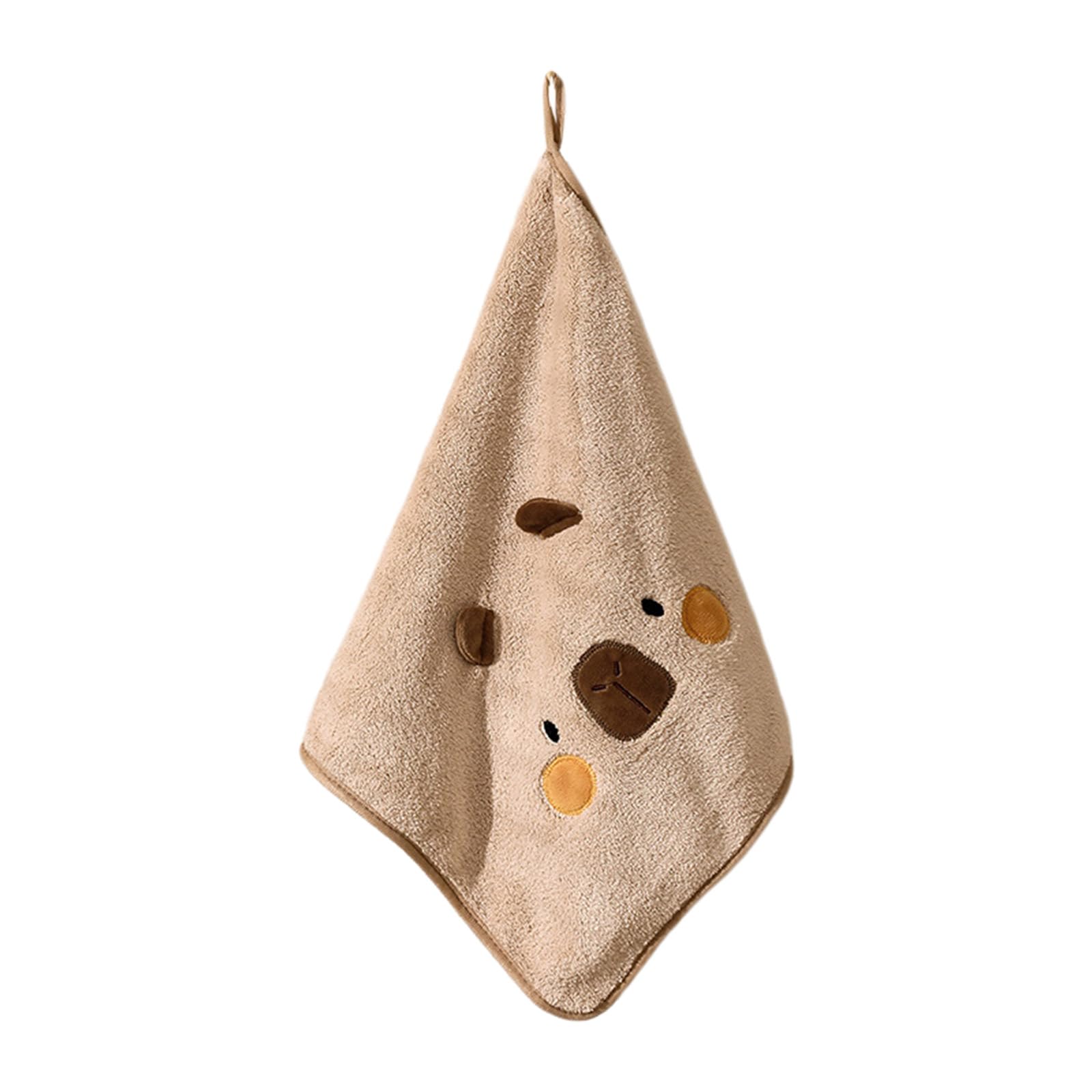 Elnwnnkc Adorable Capybaras Themed Polyester Hanging Towel, High Absorbency Small Towel for Home and Bathroom Use Children Face Towels