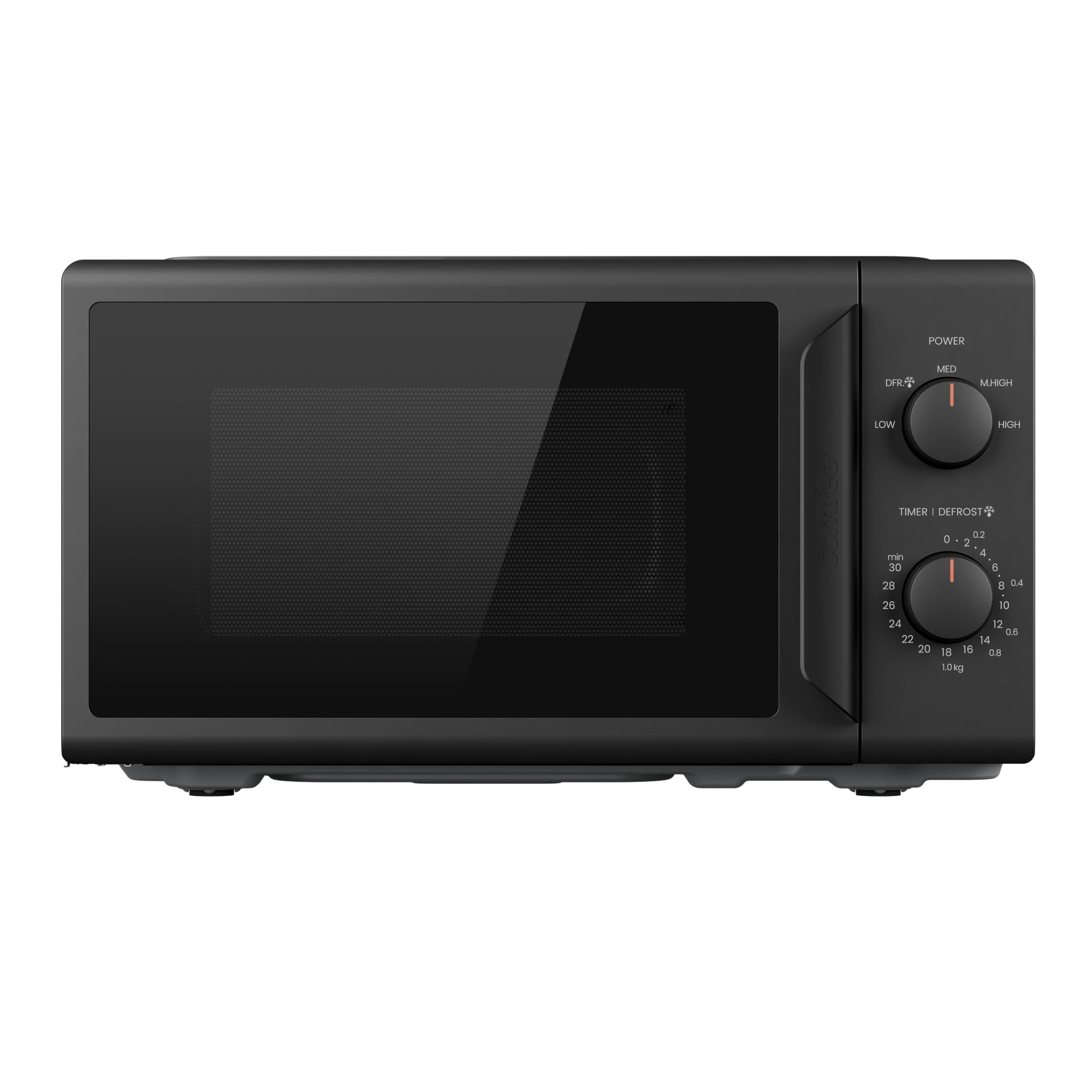 Comfee CMO-MP012ND(BK) Mikrowelle, 20L kompakt in Schwarz, 700W Mikrowelle klein mit 5 Leistungsstufen, Drehteller, Auftaufunktion für Singles, Studentenwohnheim & kleine Küchen