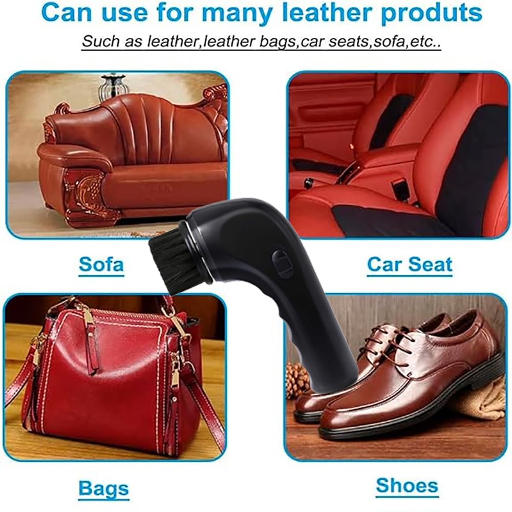 TsoLay Spazzola per Scarpe Elettrica, Spazzola per Pulizia Scarpe Elettrica, Kit Lucidascarpe Portatile con 4 Testine Sostituibili, Lucidatore per Scarpe, Adatto per Pelle, Borsa, Seggiolino Auto