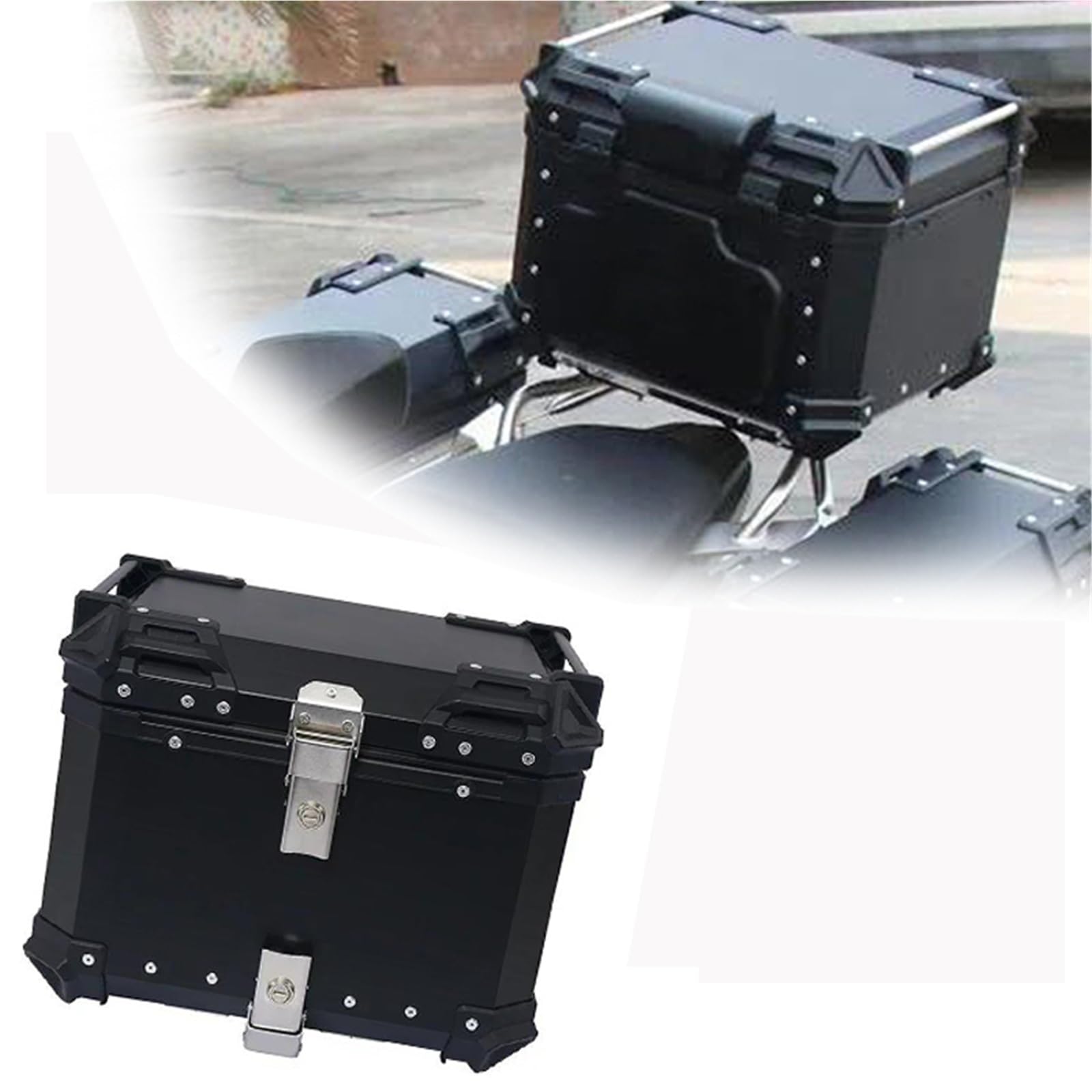 Caja de Equipaje Accesorios para Motocicletas, Portaequipajes Aluminio, Alforjas, Cajas Laterales, De Herramientas, Borde para BMW R1250 GS LC Adventure 2018-2022(Nero,45l)