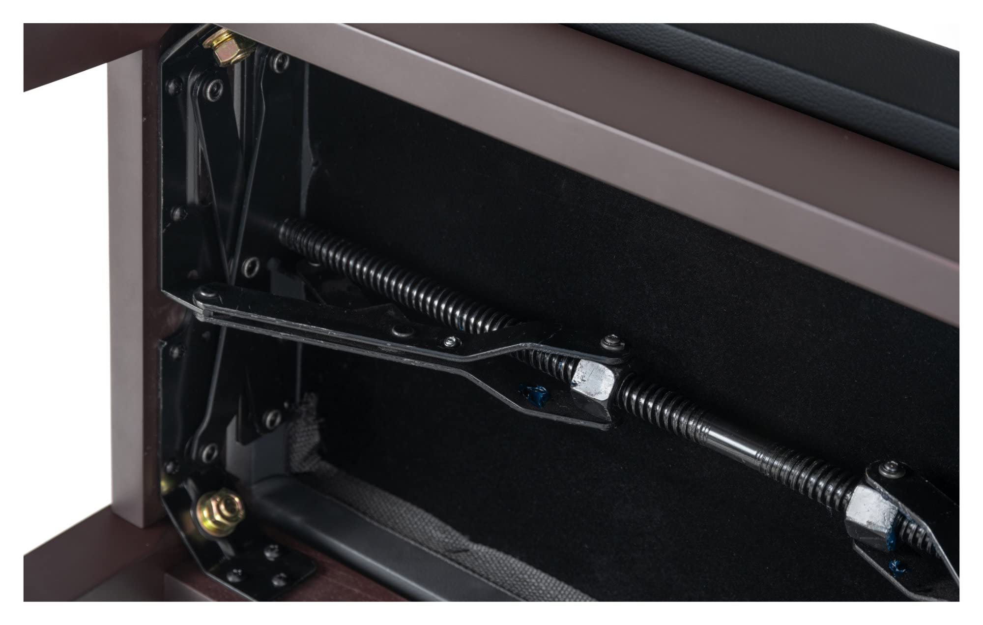 Classic Cantabile Pianobank Modell P - Schwarzes Polster aus Kunstleder - Höhenverstellbar von 48 bis 58 cm - 2-fache Kreuz-Mechanik - Massive Holzkonstruktion - Rosenholz Matt
