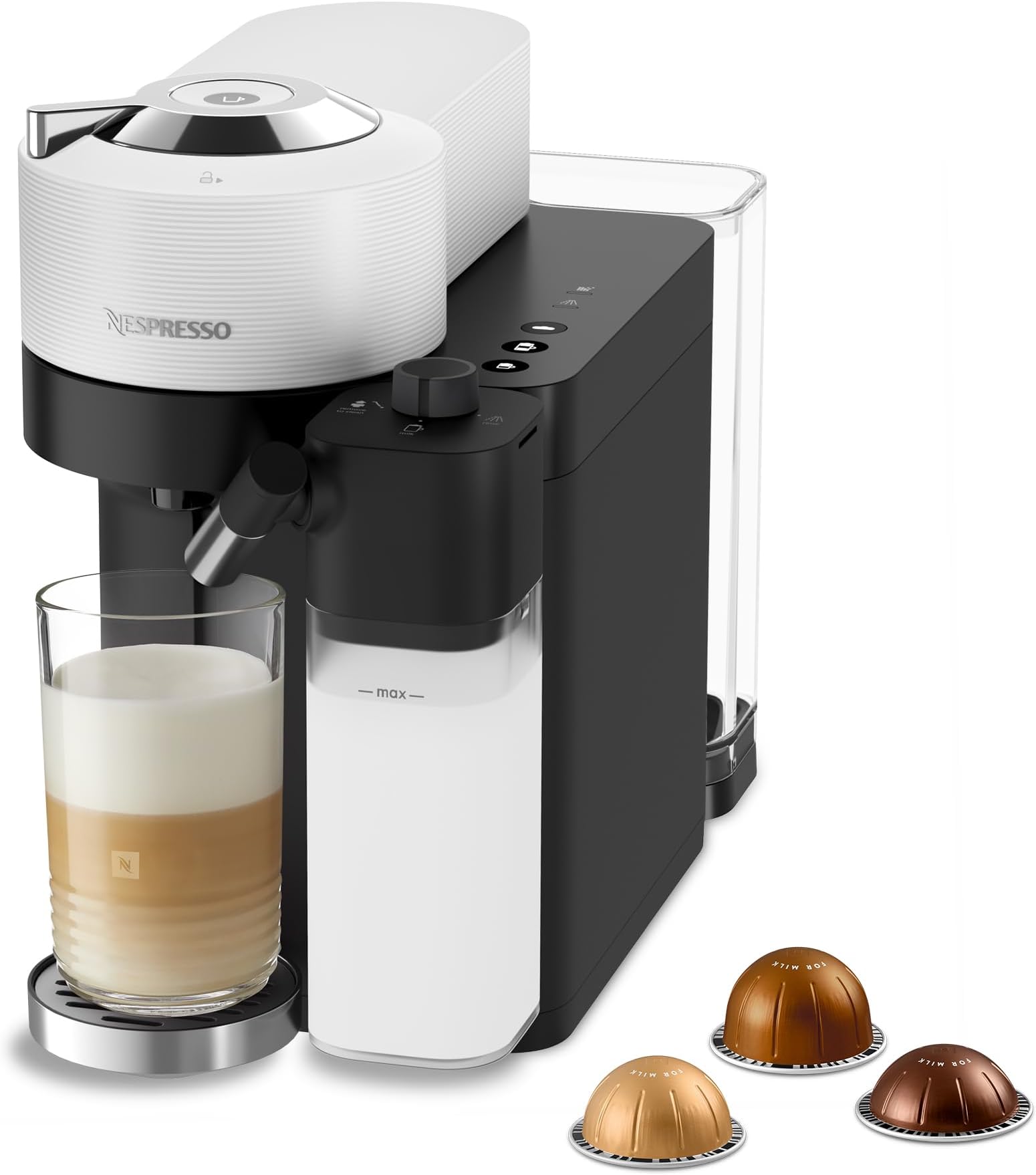 Nespresso Vertuo Lattissima Coffee Machine by Nespresso - Matte White Finish, Automatic Milk Frothing System, UAE Version