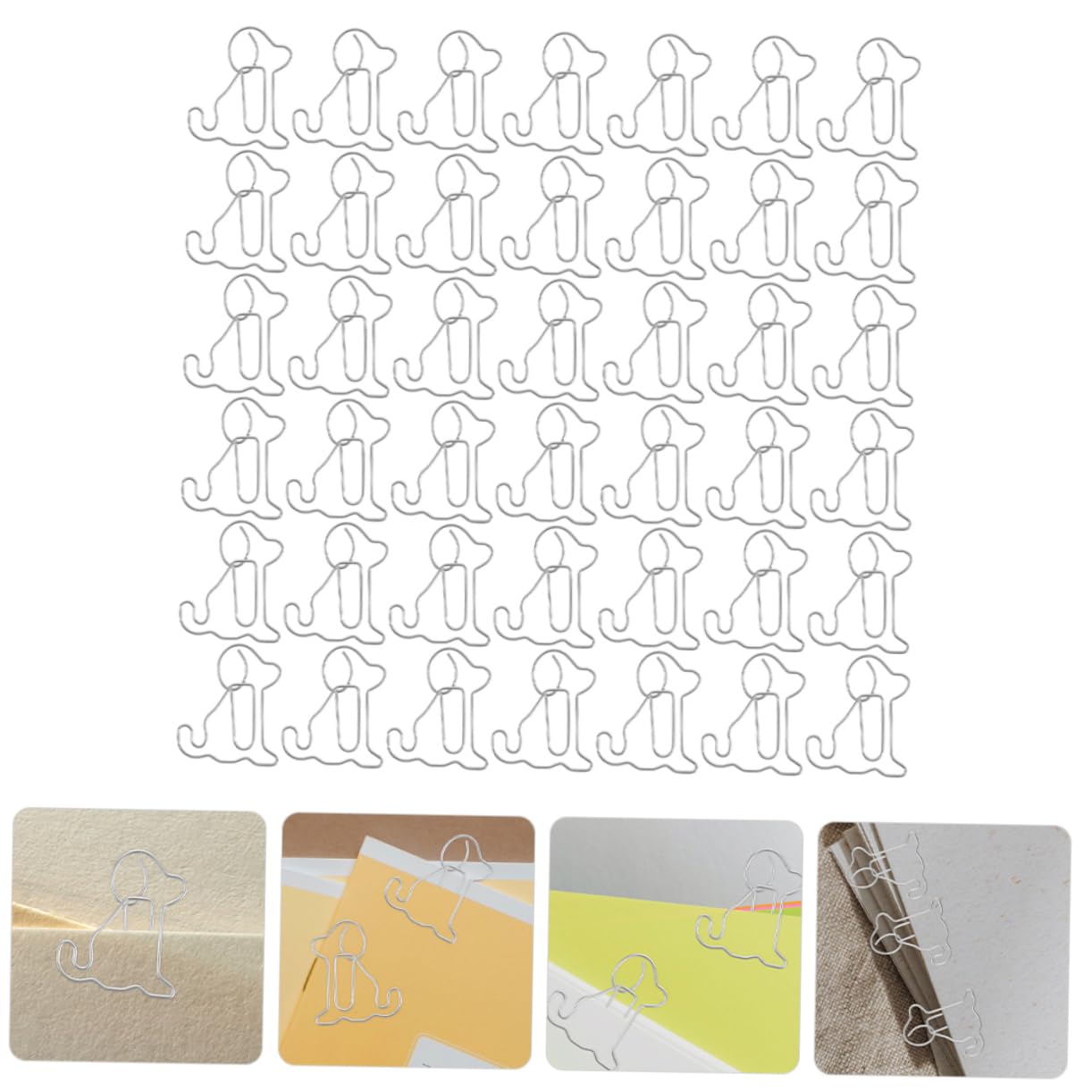 Zerodeko 5 Set Di Piccole Graffette in Metallo Per Ufficio Clip A Forma Di Cane Fermagli Per Documenti Graffette Creative 100 Pezzi*5