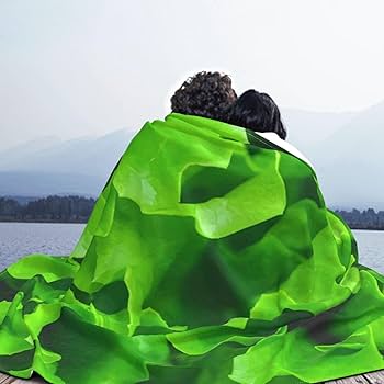 Amazon｜ブランケット 緑のレタス柄 フランネル ふんわりおしゃれ毛布