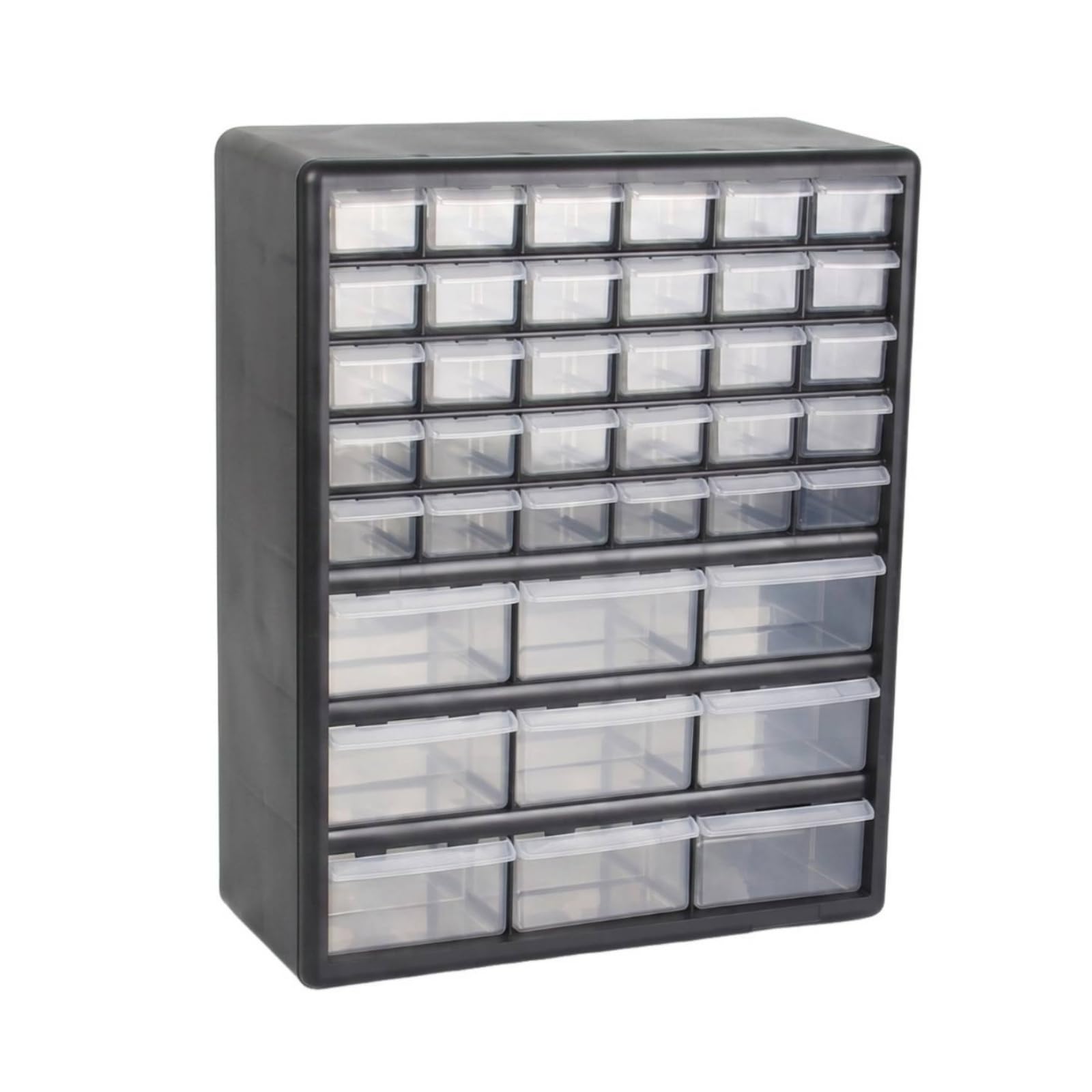 TISHITA Organizer da Cassetto da Scrivania Cassettiera Compatta Organizer Minuterie Componenti Elettronici Attrezzi Plastica con Cassetti Chiari Telaio Nero, Nero