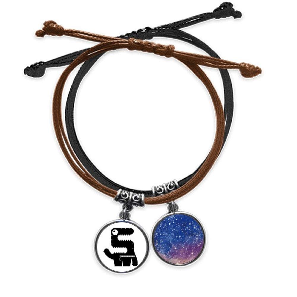 Pulsera Alien de cuero y cuerda para mano estilo universo celestial 3