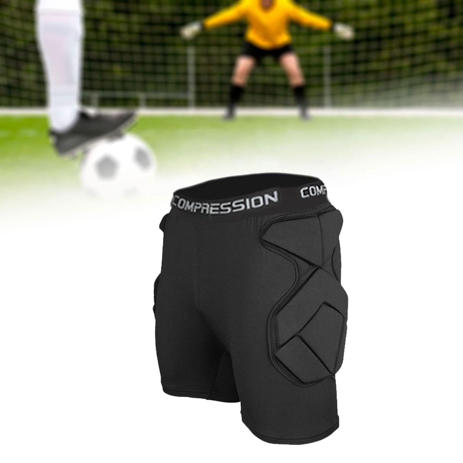 perfk Short de Protection pour Gardien de But, Protection des Hanches, Pantalon Court, Rembourrage en Mousse, Contre Les Chocs pour Le Football, Le