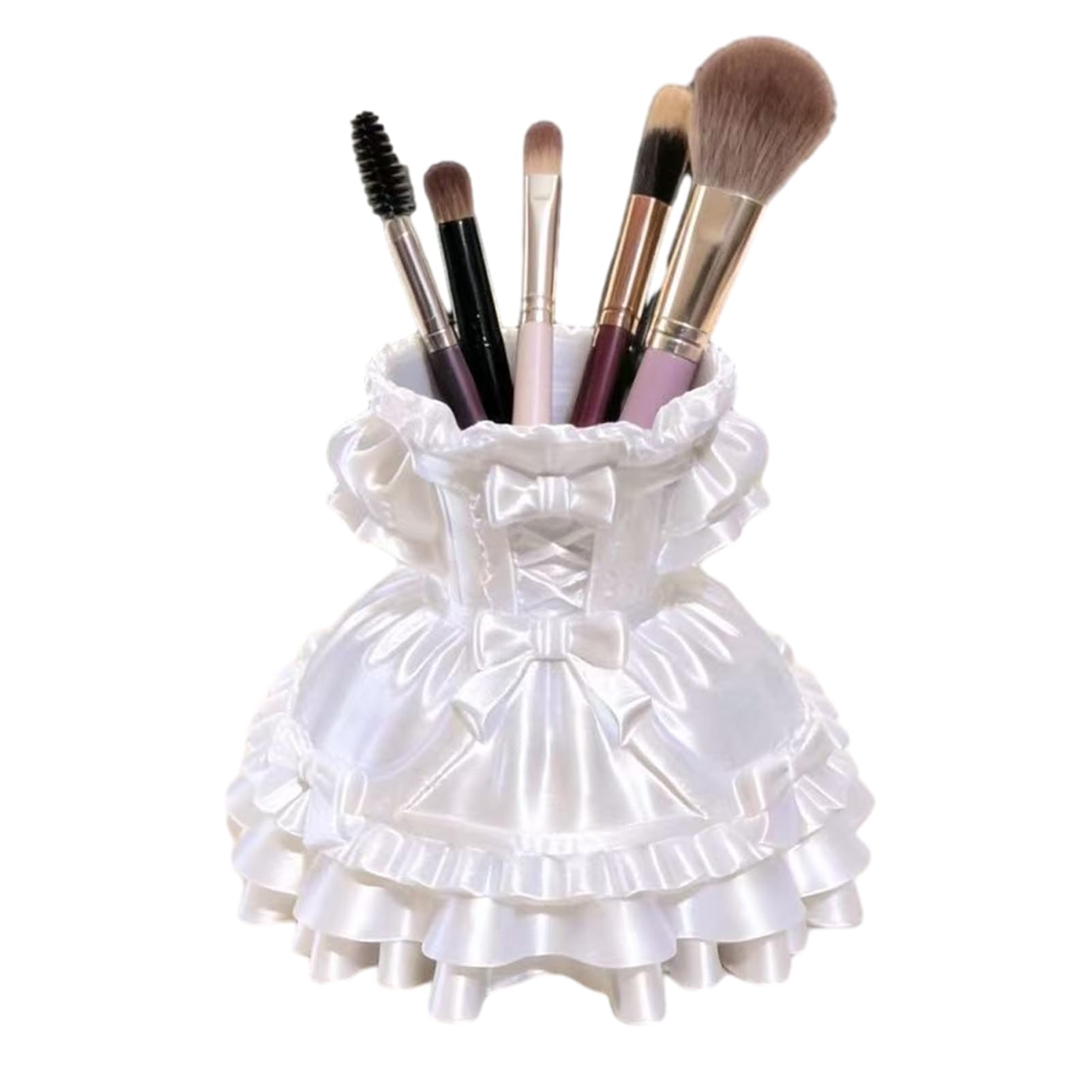 Pasisuu Handmade Pen Holder – Unique 3D Printed Desk Organizer with Multi-Functional Storage for Pens Makeup Brushes Small Items White