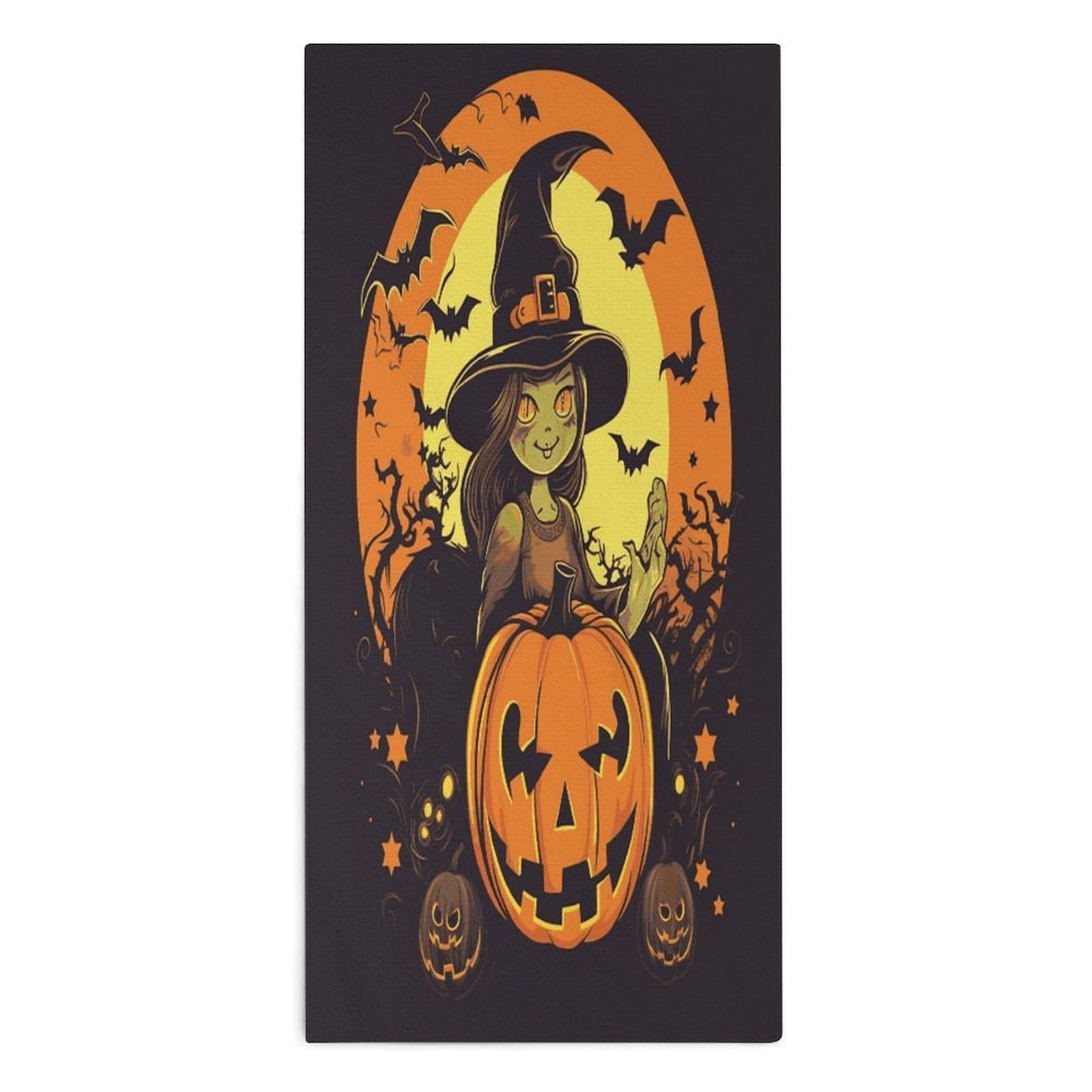 Btcowzrv Style Halloween Pumpkin Witch Bath Towel Beach Towels Shower Towel