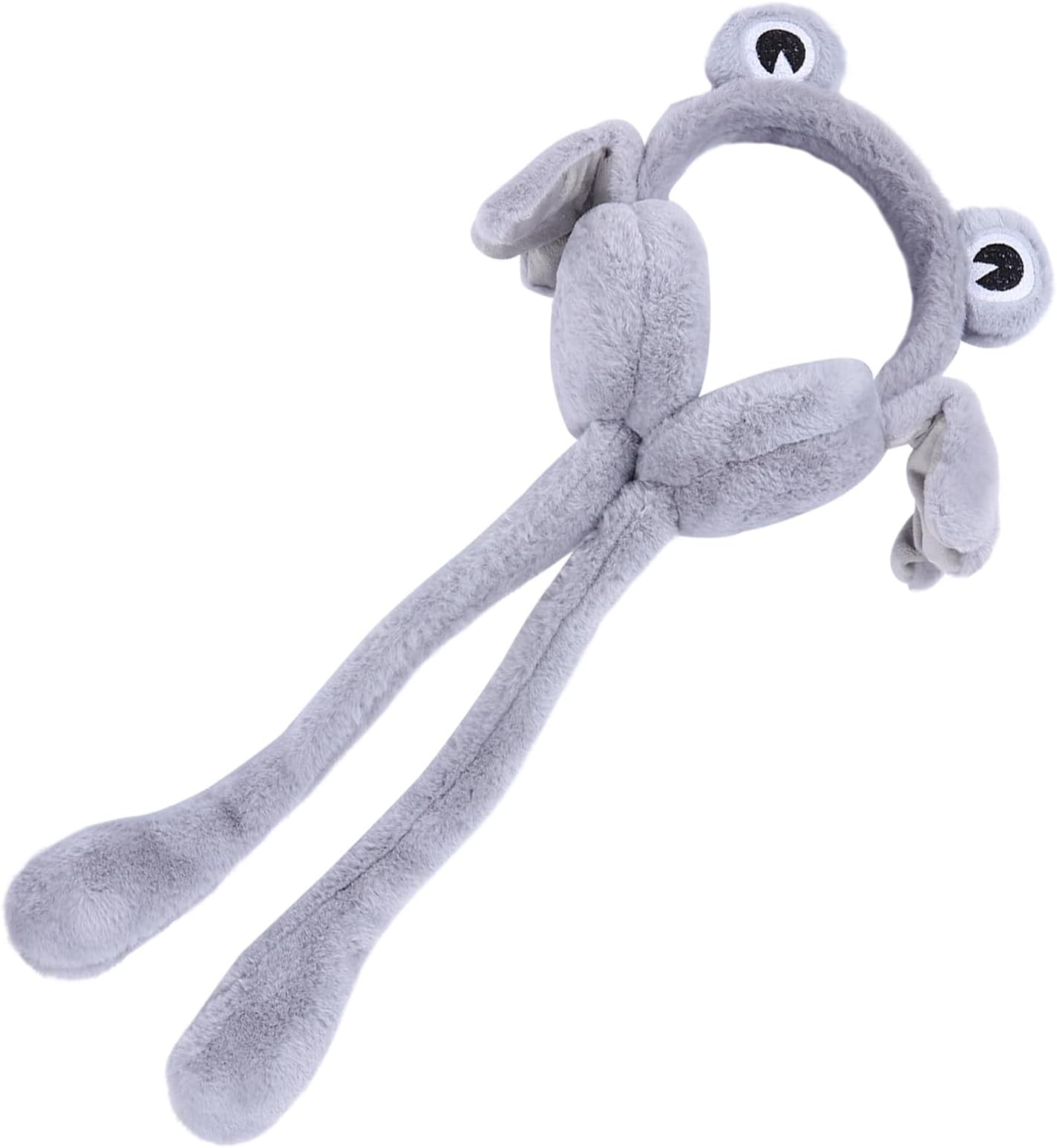 Cold-Proof Frog Earmuffs with Moving Ears Gray Plush Design for Women and Boys Outdoor Winter Activities Comfortable Ear Warmers