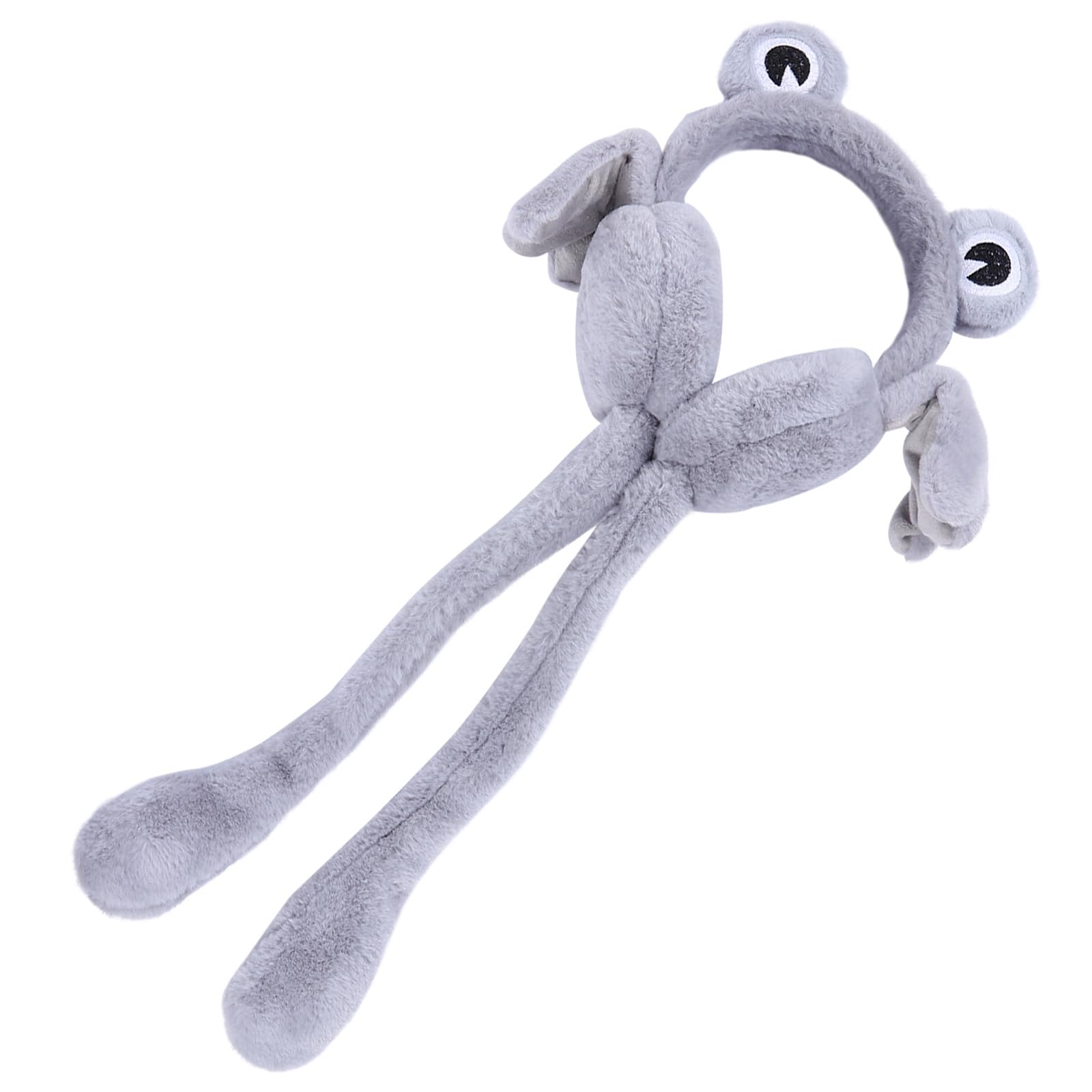 Cold-Proof Frog Earmuffs with Moving Ears Gray Plush Design for Women and Boys Outdoor Winter Activities Comfortable Ear Warmers