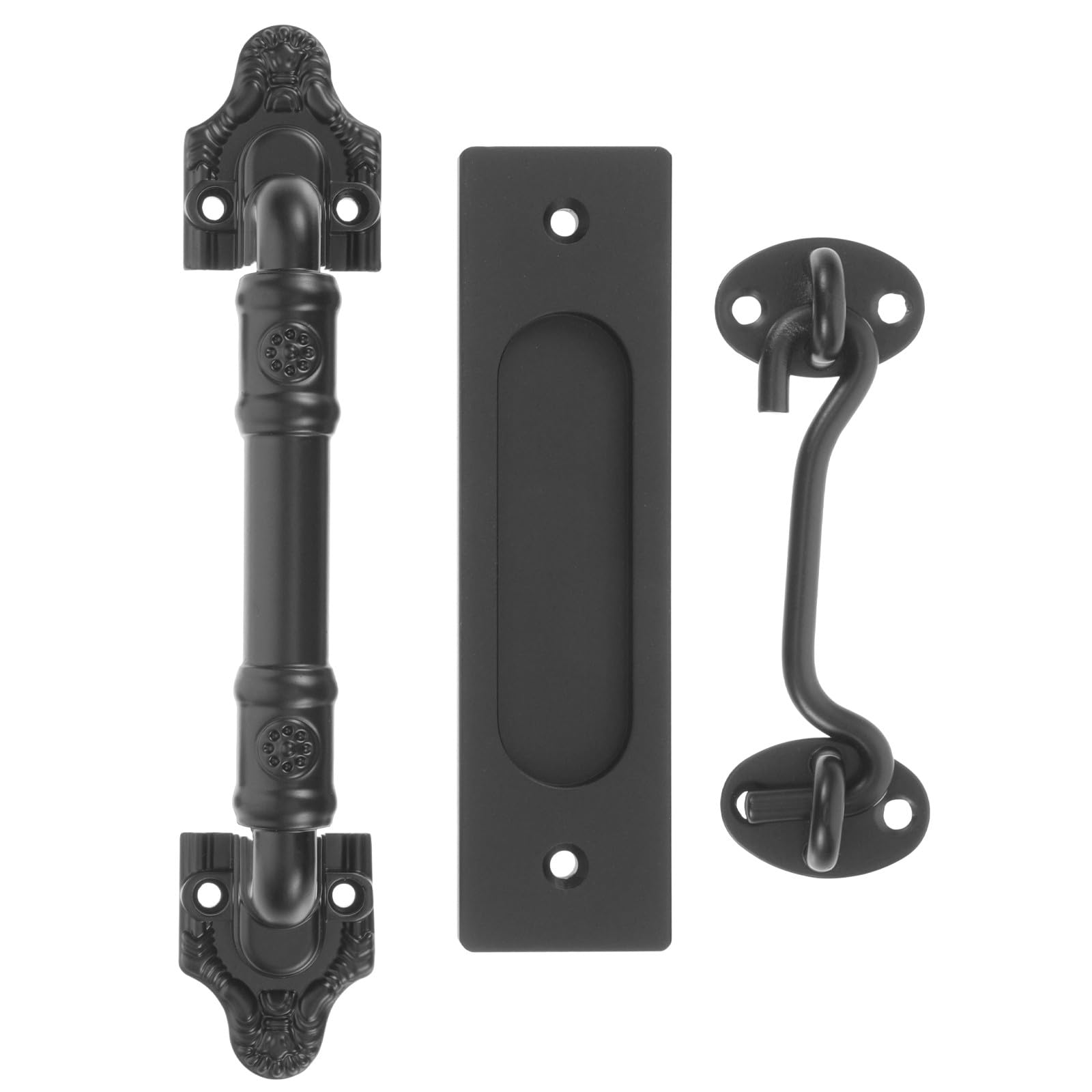 Poignée de porte de grange noire mate pour entrée et intérieur