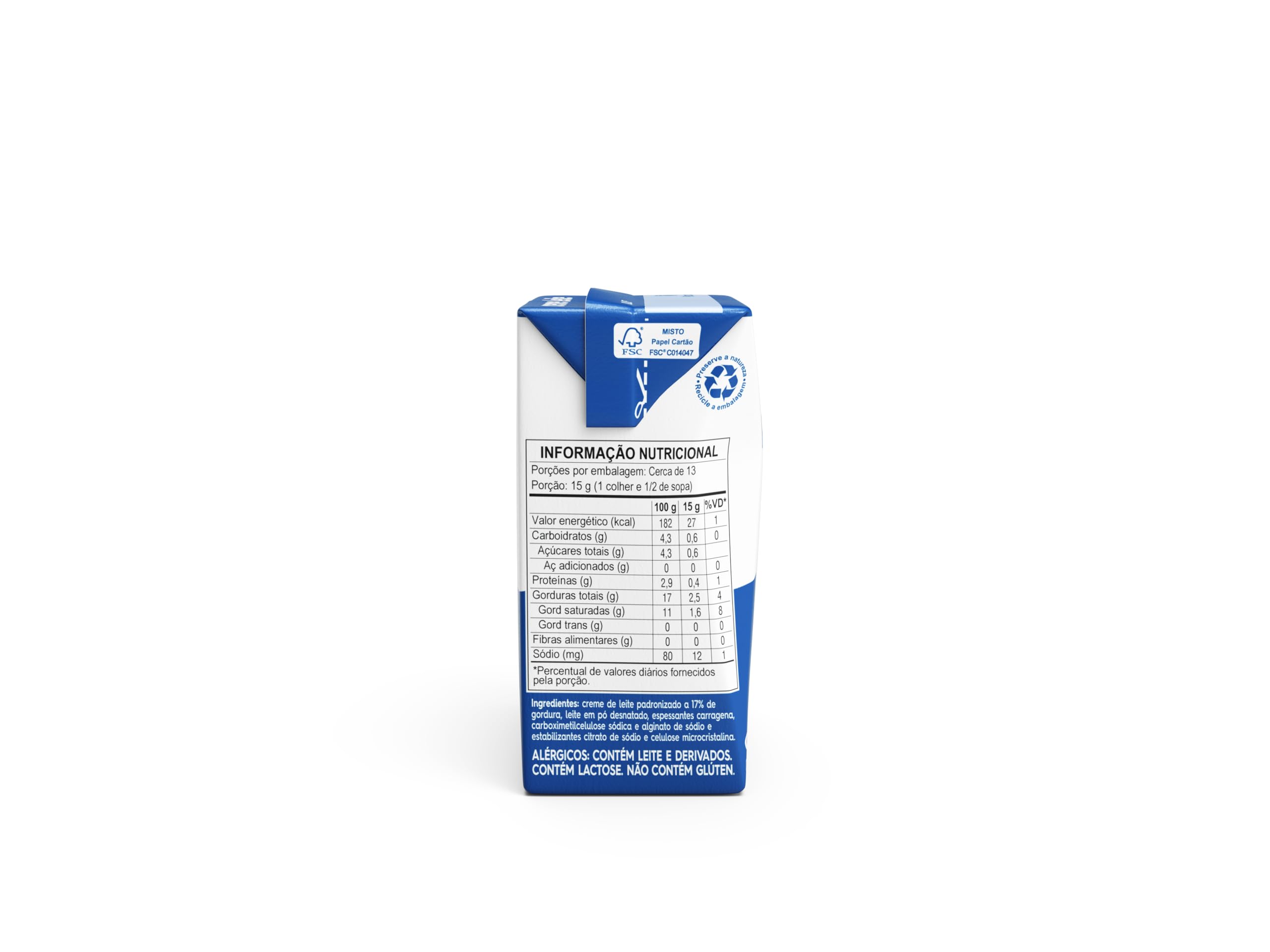 Piracanjuba Creme de leite Table Cream 200g 7 5 oz pack 4 — view 2