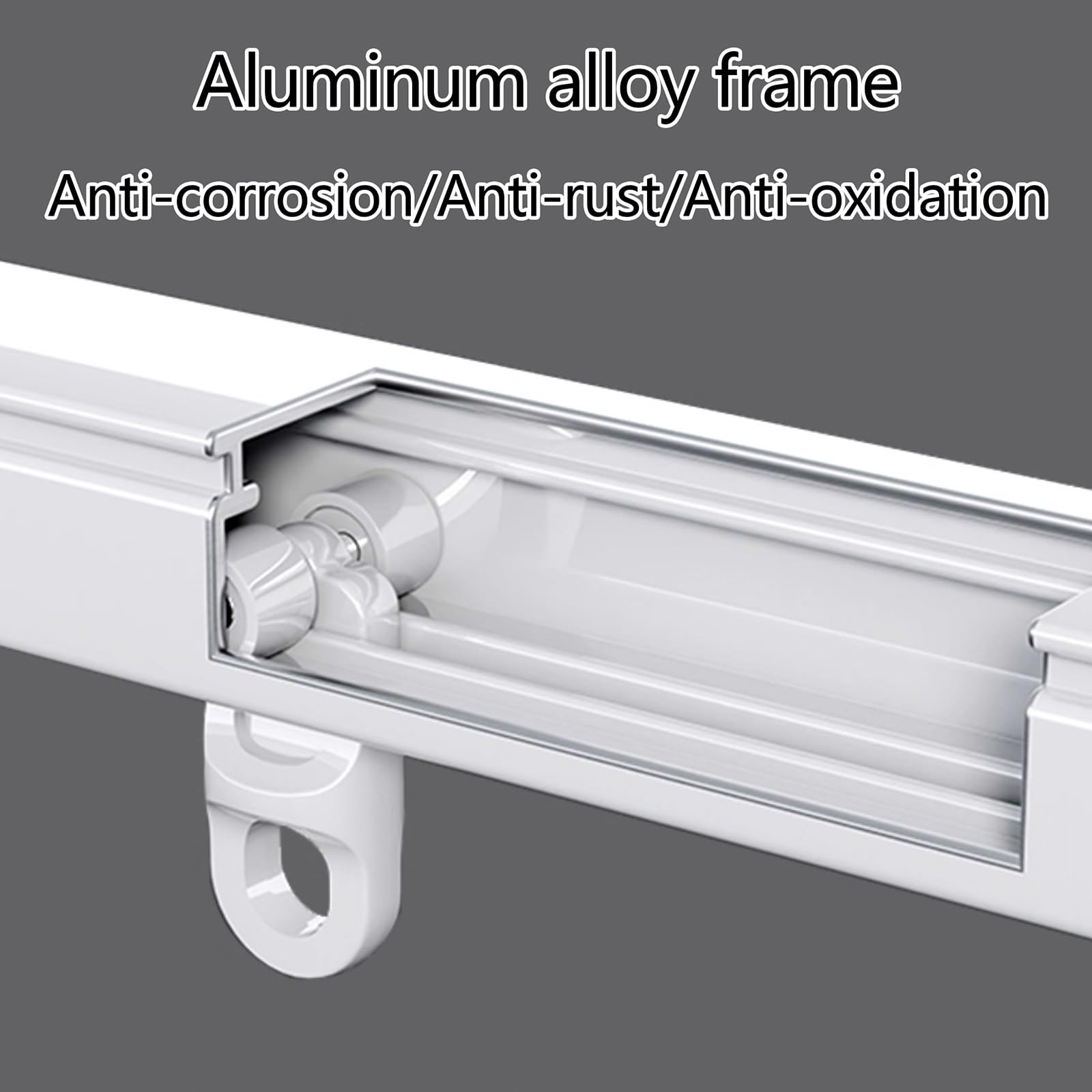 Binario Per Tende Doppio, Bastone Tenda Soffitto In Alluminio, Resistente Binario Tenda Soffitto Silenziose E Lisce Per Divisorio Tra Soggiorno E Camera Da Letto(White,2.1m)