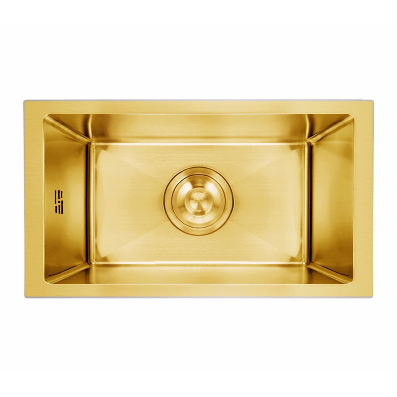WIQUYBML Small Gold Bar Sink, Undermount Kitchen Mini RV Stainless Steel Prep Square Utility Single Bowl Workstation Sink With Drain & Sewer Pipe (Size : 60x40x21cm)
