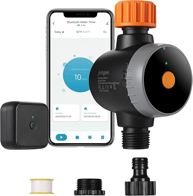 Johgee Water Timer WiFi Hub, Smart Sprinkler, Watering Computer, Control Irrigation System for Garden Lawn, Automatic Irrigation, Rain Delay, Manual Control