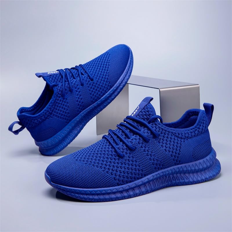 Image of DLWKIPV Mens Slip On Shoes Tennis Walking Gym Athletic Running Fashion Sneakers Workout Footwear Casual Sport Outdoors Breathable Knitted Mesh Lightweight